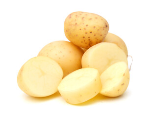 New potato isolated on white background close up 