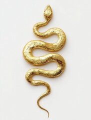 Obraz premium Elegant 3D Golden Snake Icon Design for Minimalistic Aesthetic and Creative Projects