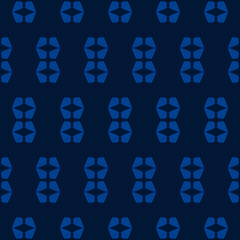 Simple geometric pattern abstract shapes motif classic blue minimal background. Small elements modern fabric design textile swatch ladies dress, man shirt all over print block.