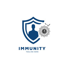 Human immunity immune system vector design. Viruses and bacteria illustration