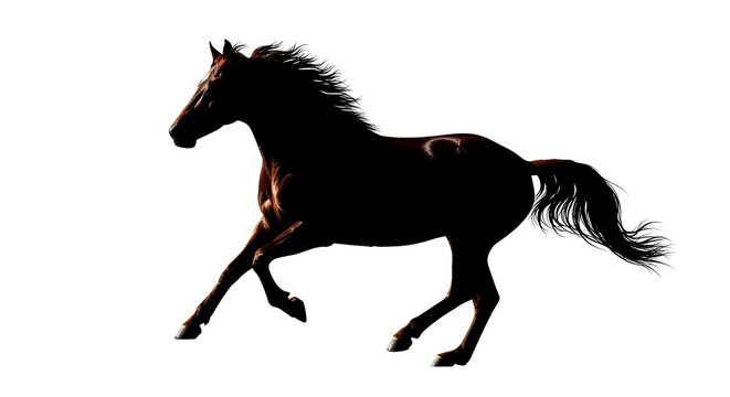 Dark horse running wild isolated PNG with Transparent Background