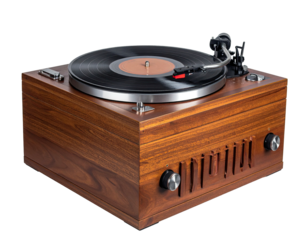 Wooden turntable, vintage style