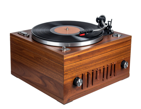 Wooden turntable, vintage style