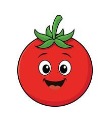 Smiling Tomato Cartoon Character