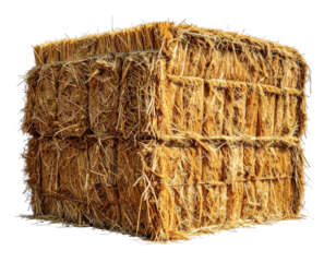 A large cube of compressed straw