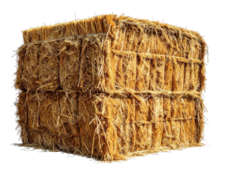 A large cube of compressed straw