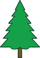 Obraz premium Simple green pine tree vector illustration scalable icon for nature and forest design transparent background