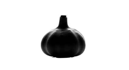 Black vase with bulbous shape isolated PNG with Transparent Background