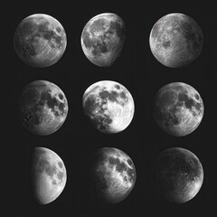 Realistic Representations of All Phases of the Moon in High Detail and Clarity for Accurate Educational and Artistic Use