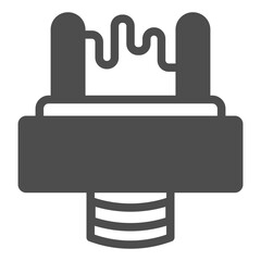 Atomizer with springs solid icon, vape device concept. Vector graphics. Vaping sign on white background, glyph style icon for mobile or web design.