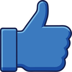 Obraz premium 3d blue metallic thumbs up icon vector graphic shiny approval symbol scalable illustration eps format transparent background