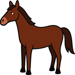 Obraz premium Elegant brown horse silhouette vector illustration scalable graphic for equestrian themes transparent background