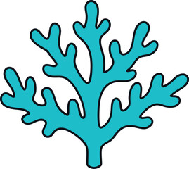 Obraz premium Branching coral reef underwater ocean life vector illustration scalable eps graphic transparent background