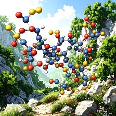 Molecular structure in a scenic valley
