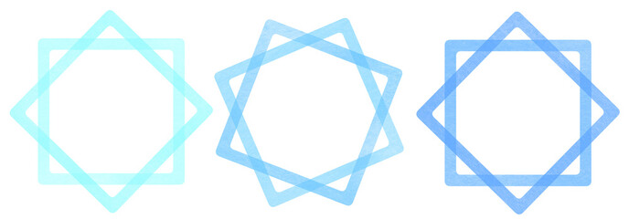 水色の水彩で描かれた四角形のかわいい囲みの装飾