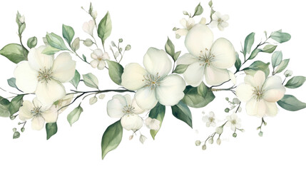 White flowers blossom on a white background, a beautiful closeup of nature's spring branch