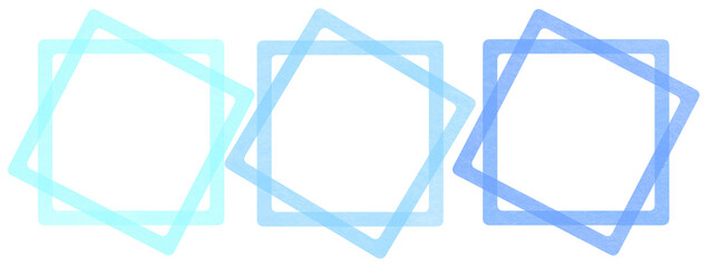 水色の水彩で描かれた四角形のかわいい囲みの装飾