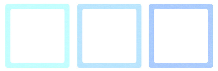 水色の水彩で描かれた四角形のかわいい囲みの装飾