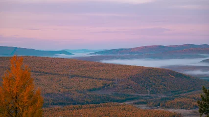 Fototapeten Lila autumn landscape in the mountains  © Bai