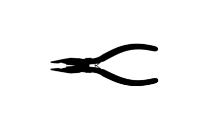 Pliers silhouette for DIY or industrial applications isolated PNG with Transparent Background