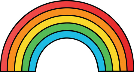 Vibrant rainbow arc illustration smooth gradient colors scalable vector graphic eps transparent background