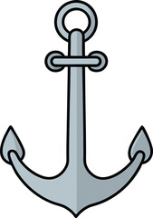 Silver anchor chain icon vector graphic nautical maritime symbol scalable eps maritime symbol transparent background
