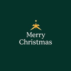 A minimalist Christmas greeting design featuring a stylized tree and festive message.