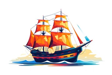 Pirate ship watercraft sailboat vehicle.