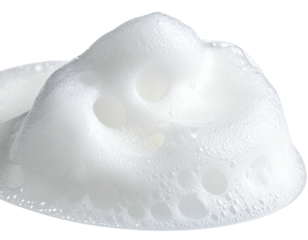 Fluffy, white soap suds