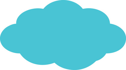 Fototapeta premium Abstract turquoise cloud shape with rounded edges on white background