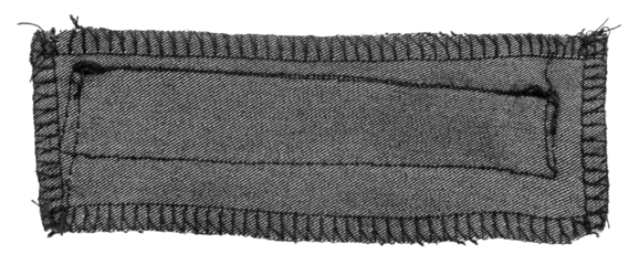 A piece of torn black fabric on a white background. Textile isolate