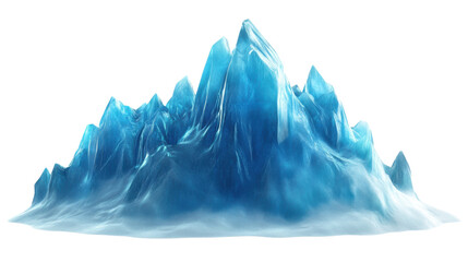 Frozen Peaks: A striking panorama of icy peaks, rendered in shades of cool blue, captures the raw beauty and serene majesty of a frozen landscape. 