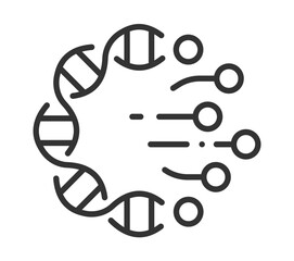 Dna technology and data integration icon representing genomic science