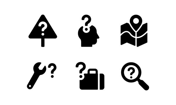 Minimalist question mark icons for navigation and tools