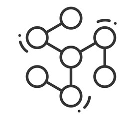 Abstract molecular structure with connected spheres