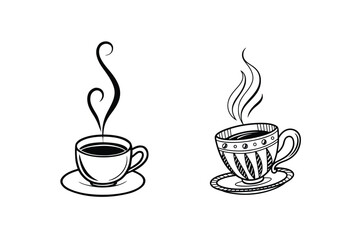 Coffee Cup Collection – Modern Coffee Drinkware Illustrations