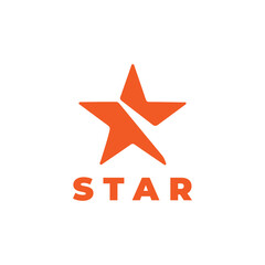 Star Logo. A Combination Of Star And Eagle Wings Isolated On White Background. Flat Vector Logo Design Template Element Usable For Branding Logos.