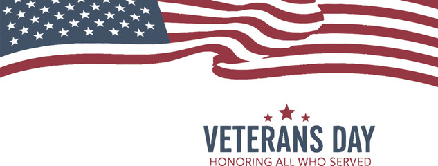Veterans day honoring all who served with american flag image