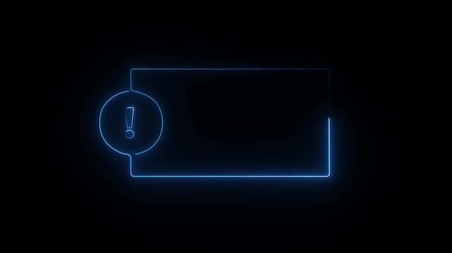 problem sign and rectangle icon. Question mark icon animation of dialog bubble with a question mark, glowing square frame on black background with question mark icon. 4k video