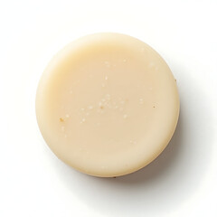 Solid shampoo bar in eco-friendly zero waste style on white background  