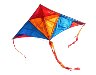 Colorful kite against black background
