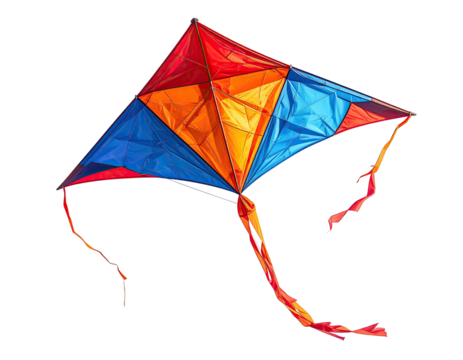 Colorful kite against black background