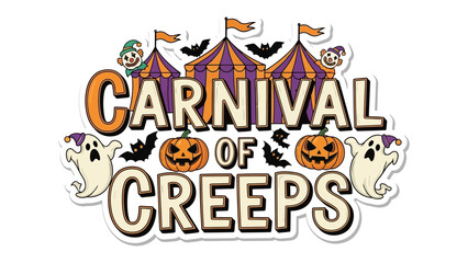 Obraz premium Carnival of Creeps: An invitation to a whimsical Halloween carnival, filled with spooky charm and festive delight.