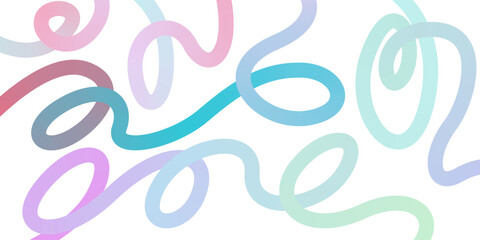 Obraz premium Abstract curve gradient pastel line color on white background. Rainbow wavy ribbon. Suitable for poster, banner, brochure and flyer. Vector
