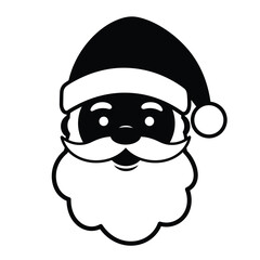 Black and White Santa Claus Face Icon christmas holiday