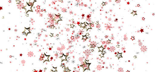 Festive winter background with red and gold stars and snowflakes. Perfect for holidays, celebrations, and winter themes.