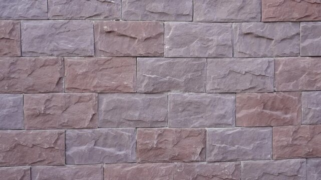 Finished section of a facade with decorative stone tiles installed on the wall. Close-up view of completed masonry work after exterior renovation.