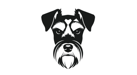 Black and white schnauzer dog head logo animal canine