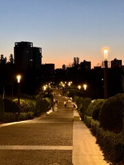 alley sunset in the Dnipro city