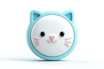 3D Cat Face Icon – Cute Rounded Pet Style